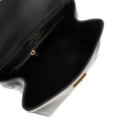 Dolce & Gabbana My Sicily Leather Shoulder Bag In Black