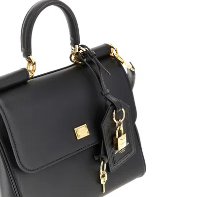 Dolce & Gabbana My Sicily Leather Shoulder Bag In Black