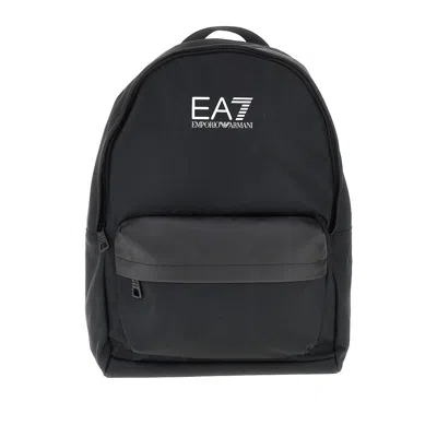Ea7 Canvas Backpack With Logo Print
