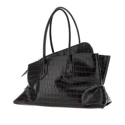 Attico Medium La Passeggiata Embossed Bag In Black