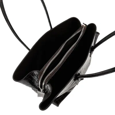 Attico Medium La Passeggiata Embossed Bag In Black