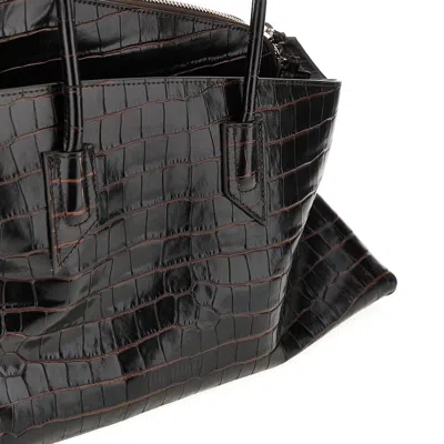 Attico Medium La Passeggiata Embossed Bag In Black