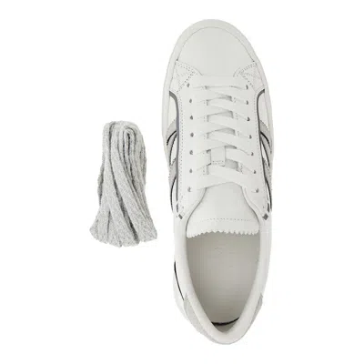 Moncler Sneakers Monaco2 En Cuir Pailleté In White