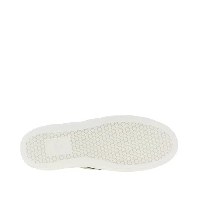 Moncler Sneakers Monaco2 En Cuir Pailleté In White