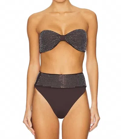 Beach Riot Paula Rhinestone Bra In Java Jewel In Brown