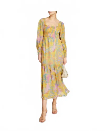Rixo London Yas Dress In Twist Summer In Yellow