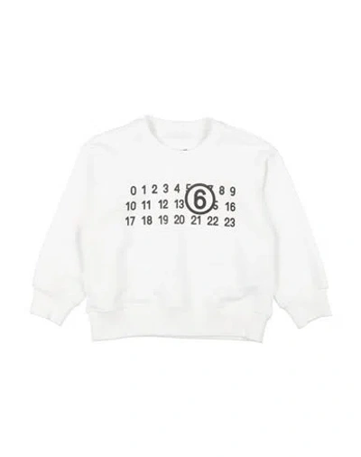 Mm6 Maison Margiela Toddler Sweatshirt White Size 6 Cotton, Elastane In White