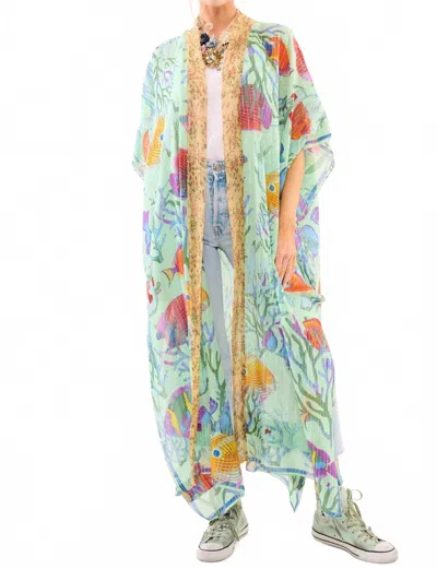 Aratta Deep Sea Duster In Mint In Green