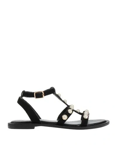 Hadel Woman Sandals Black Size 6 Leather In Black
