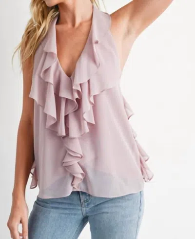 Bluivy Cece Ruffle Blouse In Dusty Pink In Pink