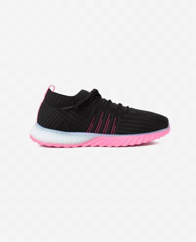 Danskin Women's Positive Lace Up Sneaker In Black/ Pink