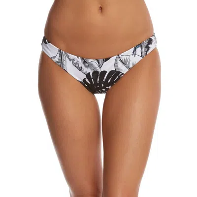 Seafolly Palm Beach Hipster Bikini Bottom In Black In White