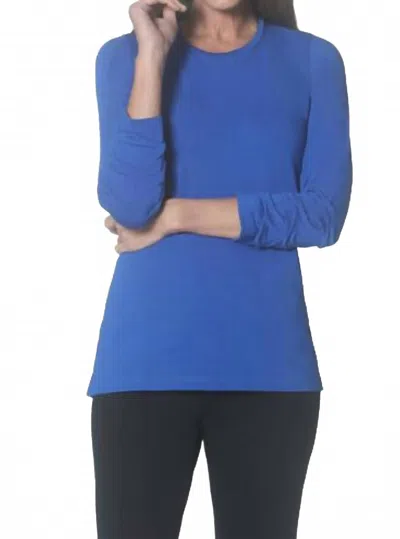 Eli Ruched Set Sleeve Top In Electric Blue