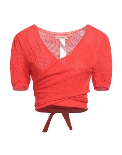 Twinset Woman Wrap Cardigans Orange Size S Viscose, Polyamide