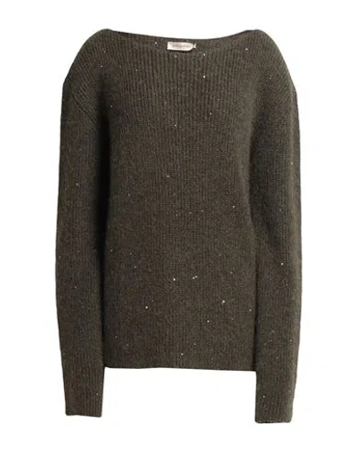 Gentryportofino Woman Sweater Dark Green Size 12 Alpaca Wool, Mohair Wool, Viscose, Polyamide, Polye
