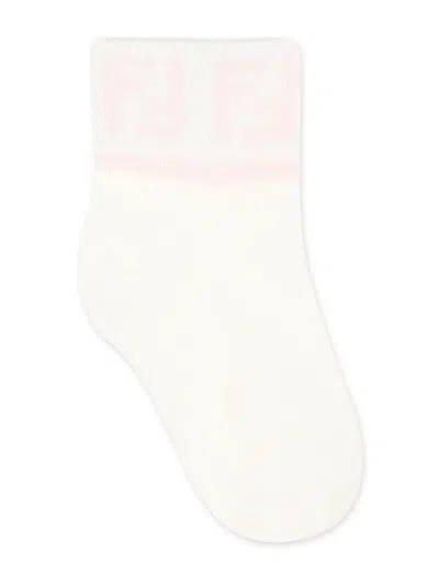 Fendi Embroidered Logo Ribbed Socks (set Of Five) In Pink