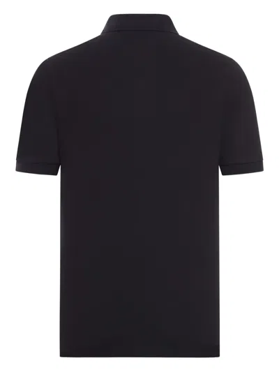 Stone Island Black Piquet Polo Shirt In Black