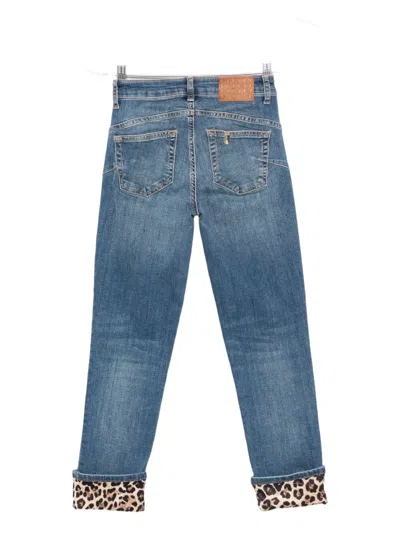 Liu •jo Leopard-cuff Jeans In Blue