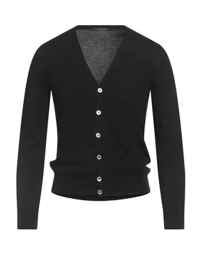 Tagliatore Man Cardigan Black Size 36 Virgin Wool In Black