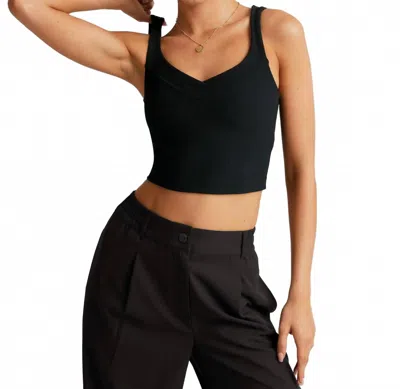 Beyond Yoga Impulse Ribbed Cropped Tank Top In Black Onyx In Black