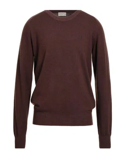 Brooksfield Man Sweater Chocolate Brown Size 48 Virgin Wool