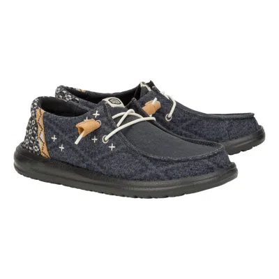 Hey Dude Women's Wendy Crafted Boho Casual Shoes In Black/black