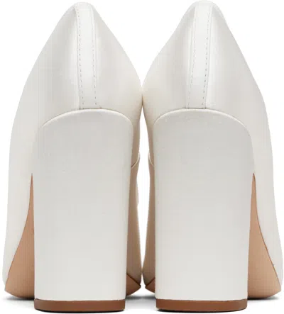 Sandy Liang White Pointe 100 Satin Heels