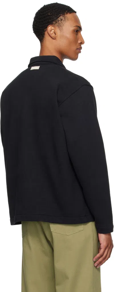Norse Projects Black Fraser Relaxed Organic Loopback Ls Polo