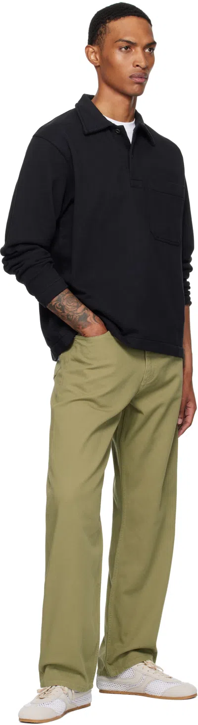 Norse Projects Black Fraser Relaxed Organic Loopback Ls Polo