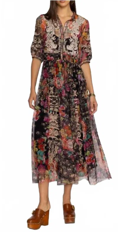Johnny Was Mazzy Gardenia Dress In Black In Black