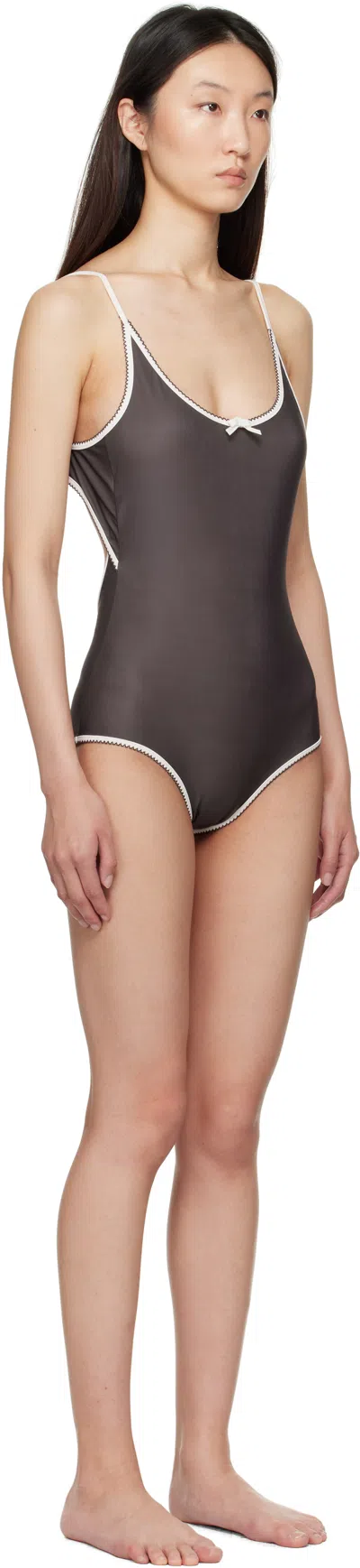 Caro Editions Brown Bellini Bikini Edition Bow Swimsuit