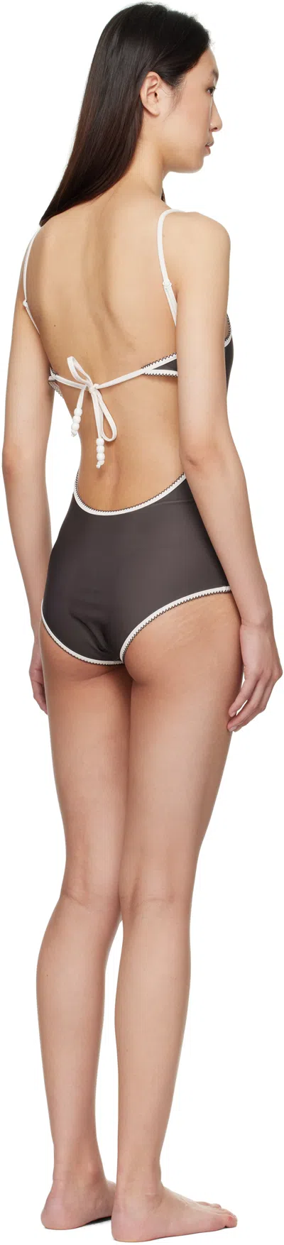 Caro Editions Brown Bellini Bikini Edition Bow Swimsuit