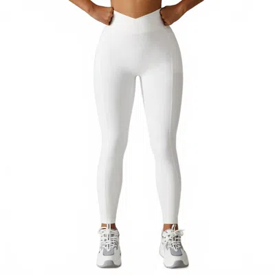 Rockstar Peach Body Pocket Leggings In White