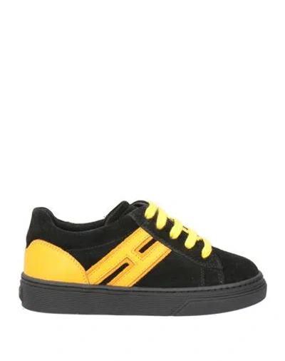Hogan Junior Toddler Boy Sneakers Black Size 10c Soft Leather In Black