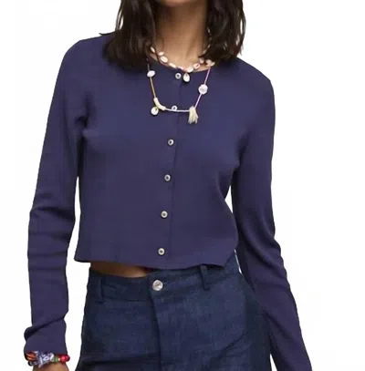 Aldo Martins Women's Solid Long Sleeve Cardigan In Navy In Blue