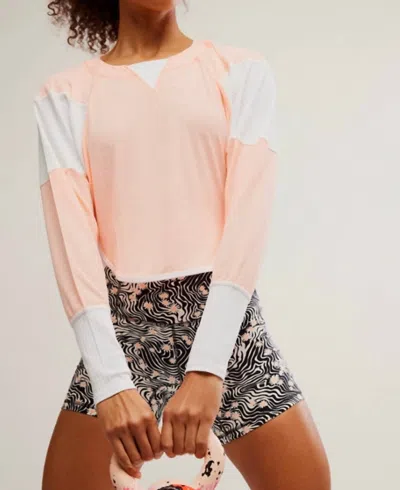 Free People Spotlight Colorblock Long Sleeve Top In Pink