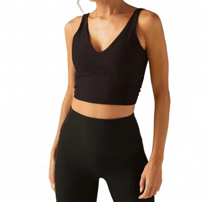 Beyond Yoga Spacedye Always On Cropped Tank In Darkest Night In Black