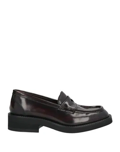 Seboy's Woman Loafers Burgundy Size 7 Leather