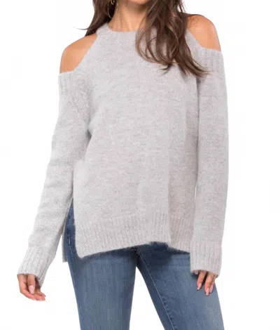Joa Cold Shoulder Sweater In Gray In Gray