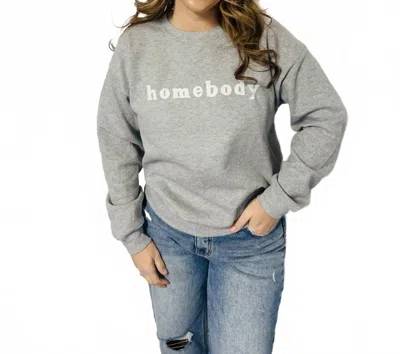 Saved By Grace Co. Homebody Sweatshirt In Heather Grey