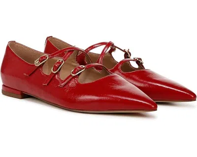 Sam Edelman Cass J1782l2600 Flat Women's Us 11 Red Leather Pointed Toe Khd1512