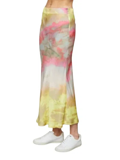 Sundays Clapton Skirt In Pink Citron Tie Dye In Multi