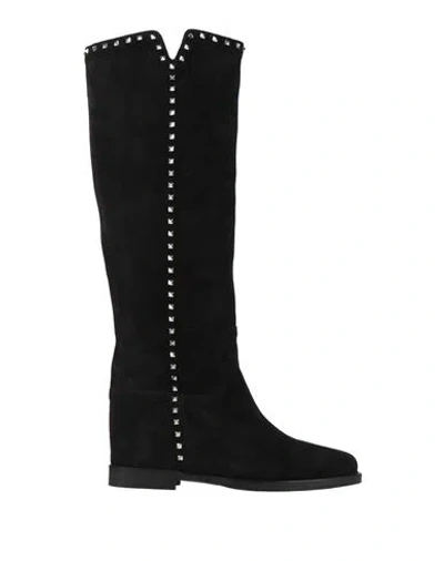 Via Roma 15 Woman Boot Black Size 7.5 Leather