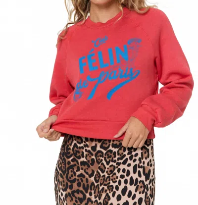 Project Social T Felin De Paris Shrunken Sweatshirt In Bittersweet Red