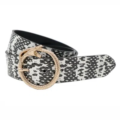 British Belt Co. Women's Sammy Snake Mono Leather Belt In Gold Tone Snake