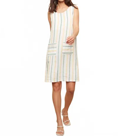 Charlie B Yarn Dye Stripe Dress In Natural In White