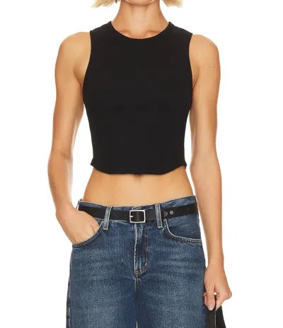 Agolde Ribbed-knit Sleeveless Top In Blue