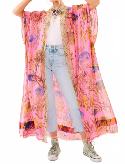 Aratta Deep Sea Duster In Fuchsia In Multi