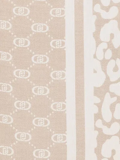 Liu •jo Monogram-print Scarf In Neutral