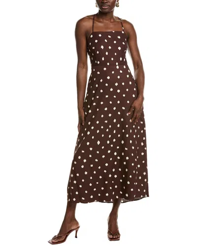 1.state Polka Dot Lace-up Maxi Dress